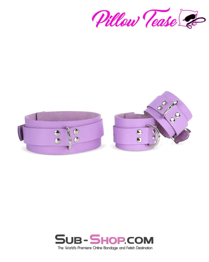 0585A      Purple Passion Leather Bondage Collar