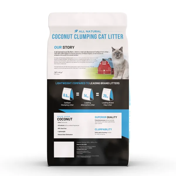Catspot 100% Organic CLUMPING Coconut Cat Litter, 8.5 Lb