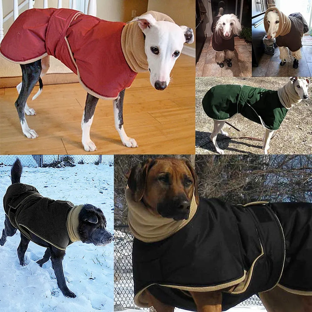 Cozy Canine Comfort: Super Warm Waterproof Dog Jacket for Medium to Large Breeds - Ideal for Greyhounds, Wolfhounds, and Shepherds