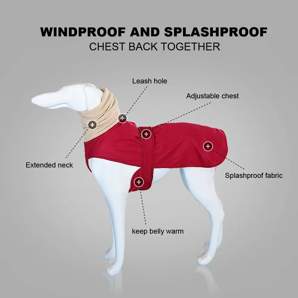 Cozy Canine Comfort: Super Warm Waterproof Dog Jacket for Medium to Large Breeds - Ideal for Greyhounds, Wolfhounds, and Shepherds