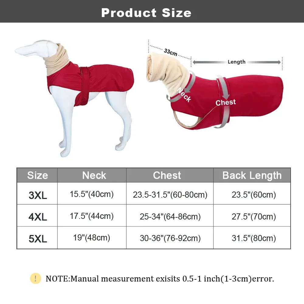 Cozy Canine Comfort: Super Warm Waterproof Dog Jacket for Medium to Large Breeds - Ideal for Greyhounds, Wolfhounds, and Shepherds
