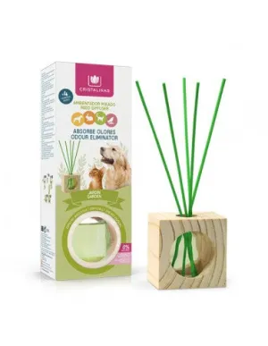 Cristalinas | Pet Odour Eliminating Wooden Cube Reed Diffuser - Garden Scent 30ml