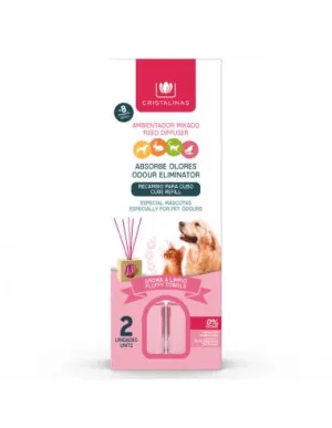Cristalinas | Pet Odour Eliminating Wooden Cube Reed Diffuser Refill - Fluffy Towels Scent 2 x 30ml