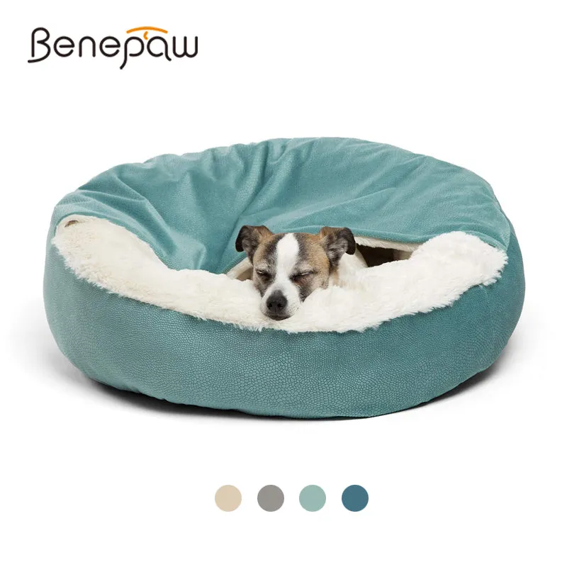 Dog Bed With Hooded Blanket Winter Warm