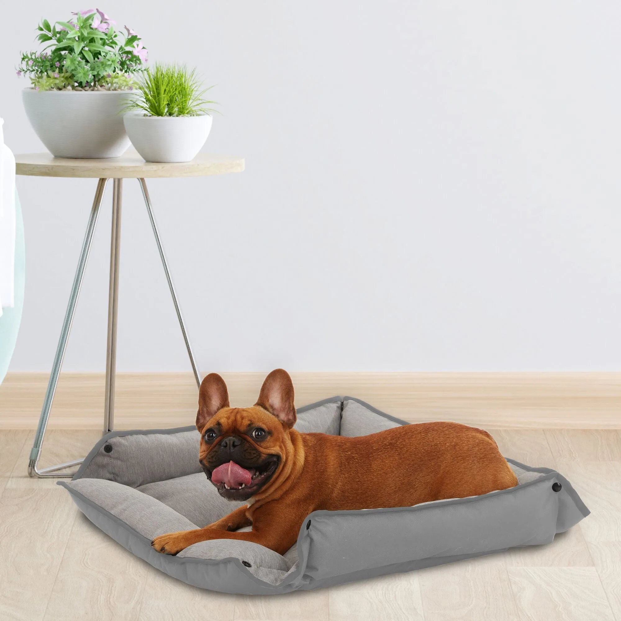 Four Way Pet Bed for Large Dogs 28X24X3-Inch, Grey