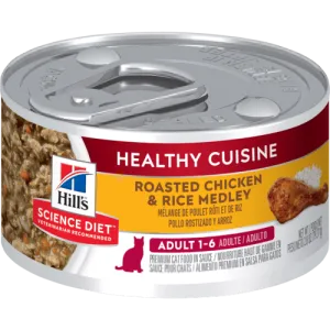 Hill's Science Diet Adult Healthy Cuisine Roasted Chicken & Rice Wet Cat Food (x24 cans)