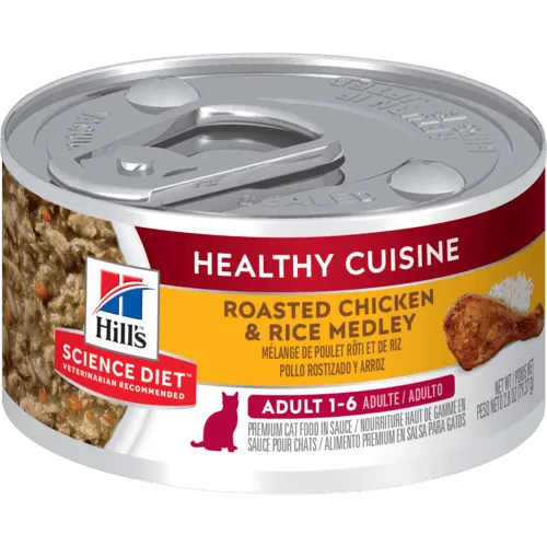 Hill's Science Diet Adult Healthy Cuisine Roasted Chicken & Rice Wet Cat Food (x24 cans)