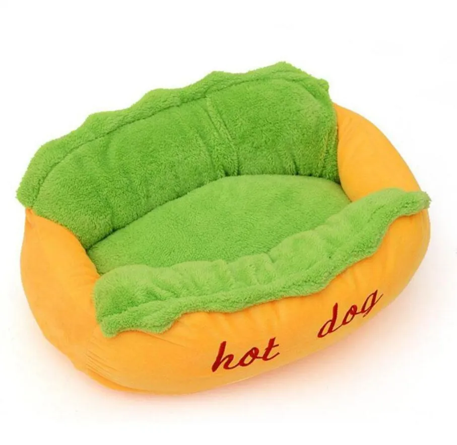 Hot Dog Pet Bed - Warm Hot Dog Bed Removable Soft Indoor Lounger for Small Large Dogs