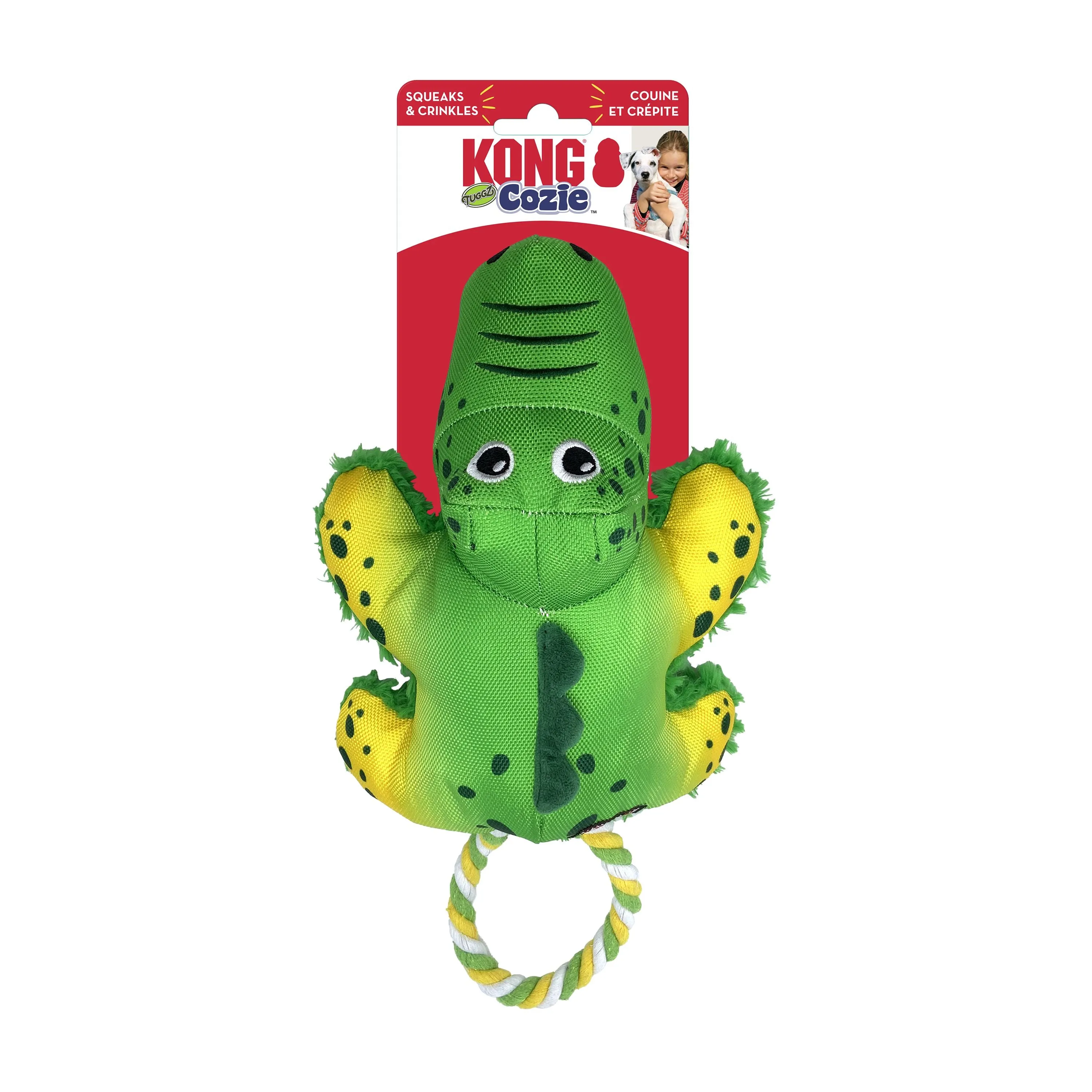 KONG Cozie Tuggz Alligator Small to Medium Dog Toy^^^
