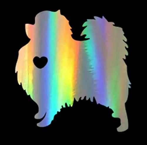 Love Heart Pomeranian Pet Dog Vinyl Decal Car Sticker - 5.67" x 4.72"