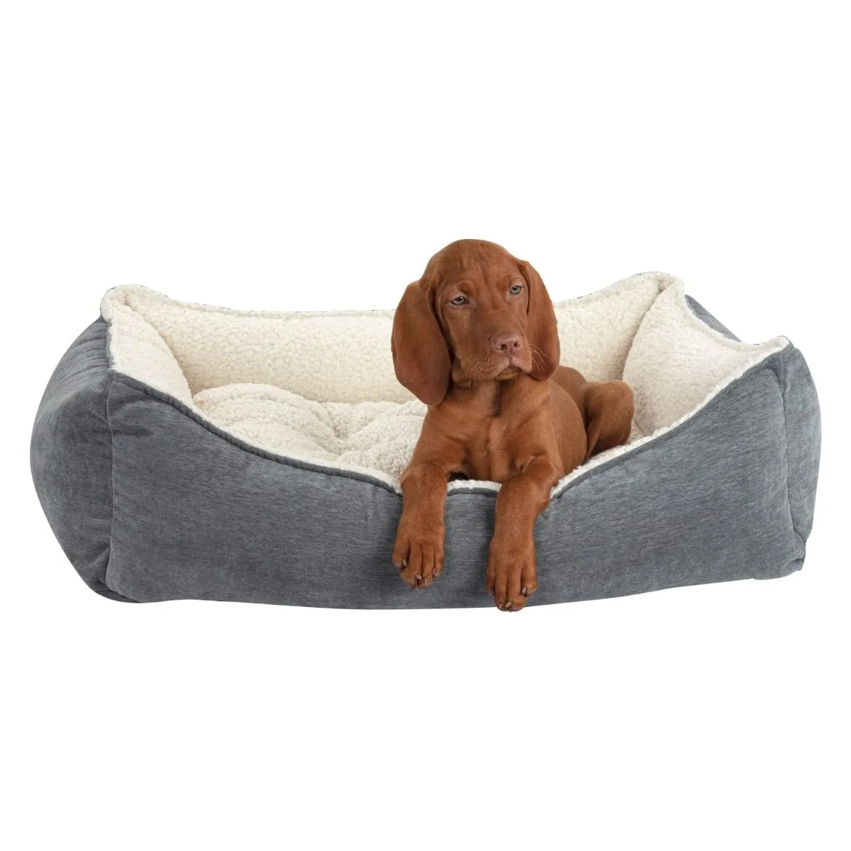 Pet Bed-Scoop Shape-Pumice Color Microvelvet