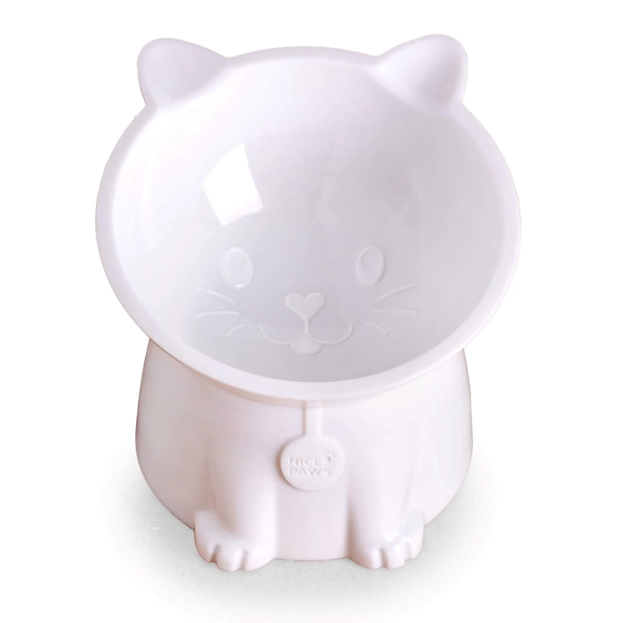 Recycled Tilted Cat Bowl - White