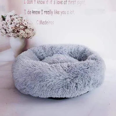 Round Plush Cat Bed
