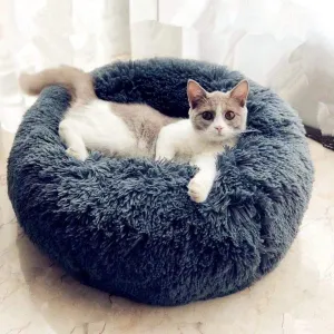 Round Plush Cat Bed