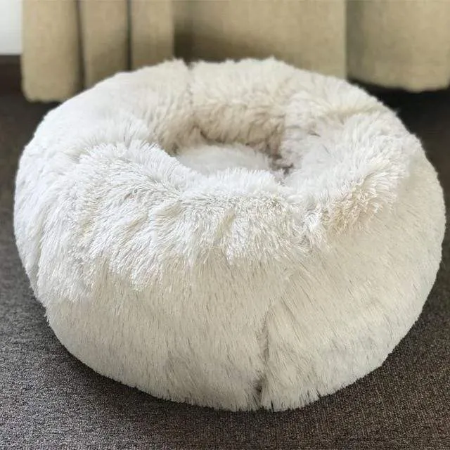 Round Plush Cat Bed