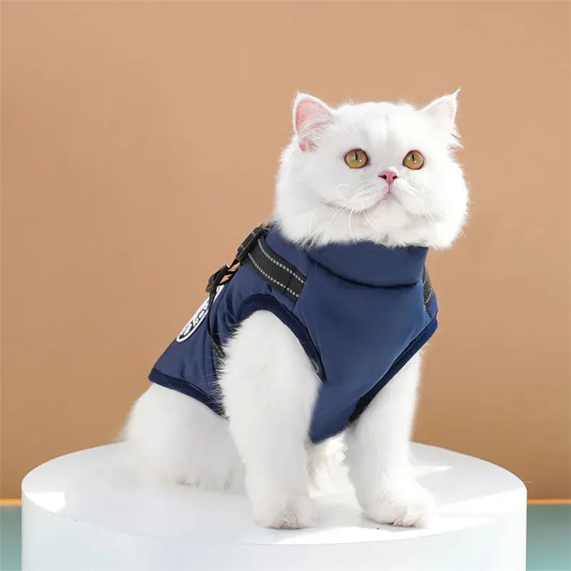 Waterproof Winter Dog Jacket with Built-in Harness