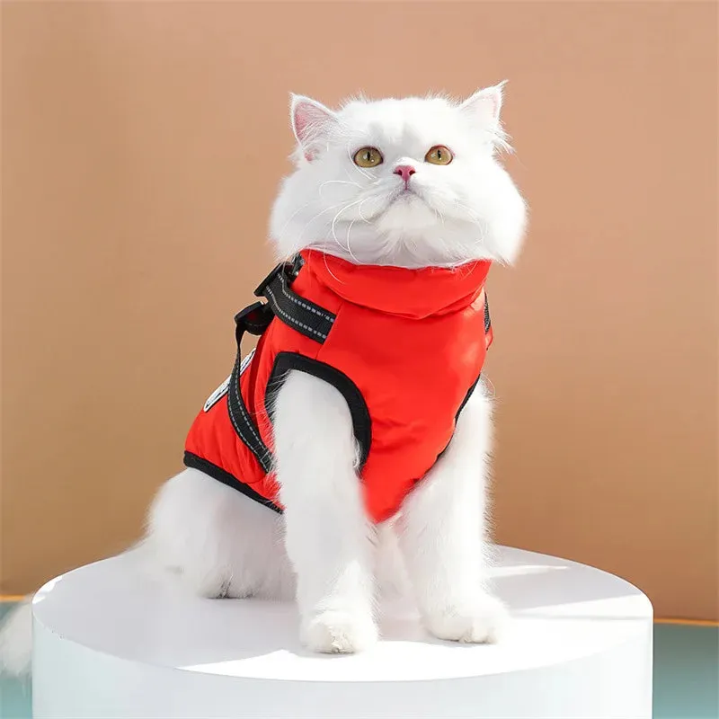 Waterproof Winter Dog Jacket with Built-in Harness