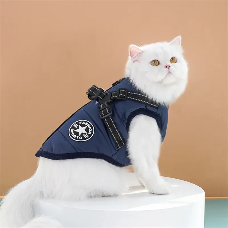 Waterproof Winter Dog Jacket with Built-in Harness