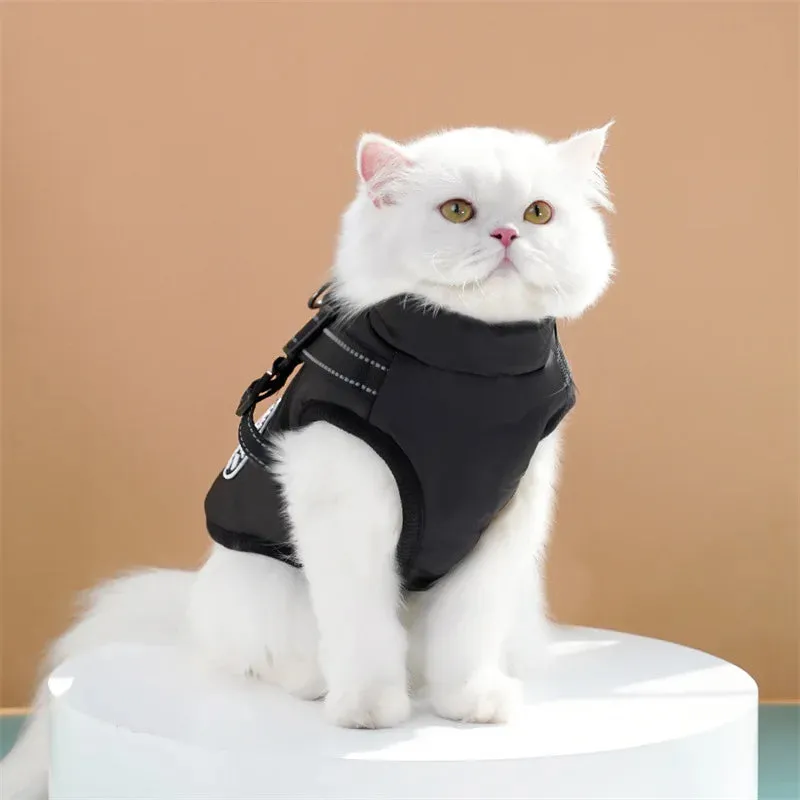 Waterproof Winter Dog Jacket with Built-in Harness