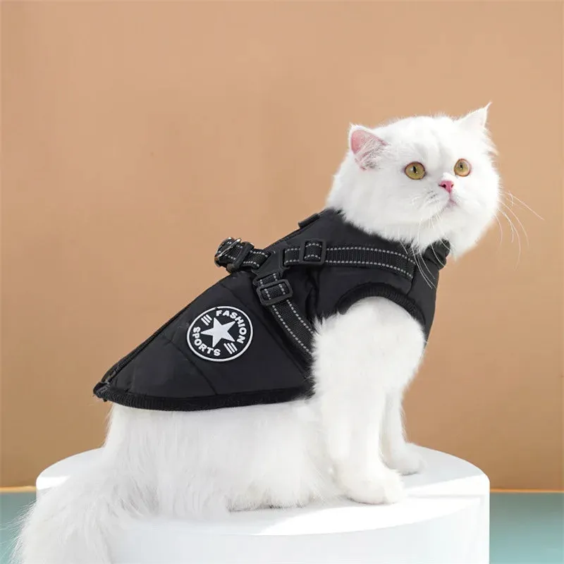 Waterproof Winter Dog Jacket with Built-in Harness