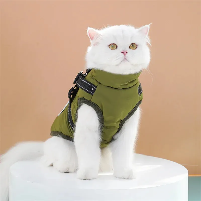 Waterproof Winter Dog Jacket with Built-in Harness