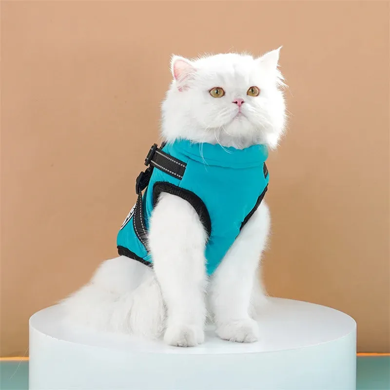 Waterproof Winter Dog Jacket with Built-in Harness