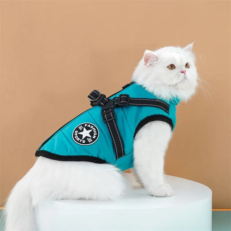 Waterproof Winter Dog Jacket with Built-in Harness