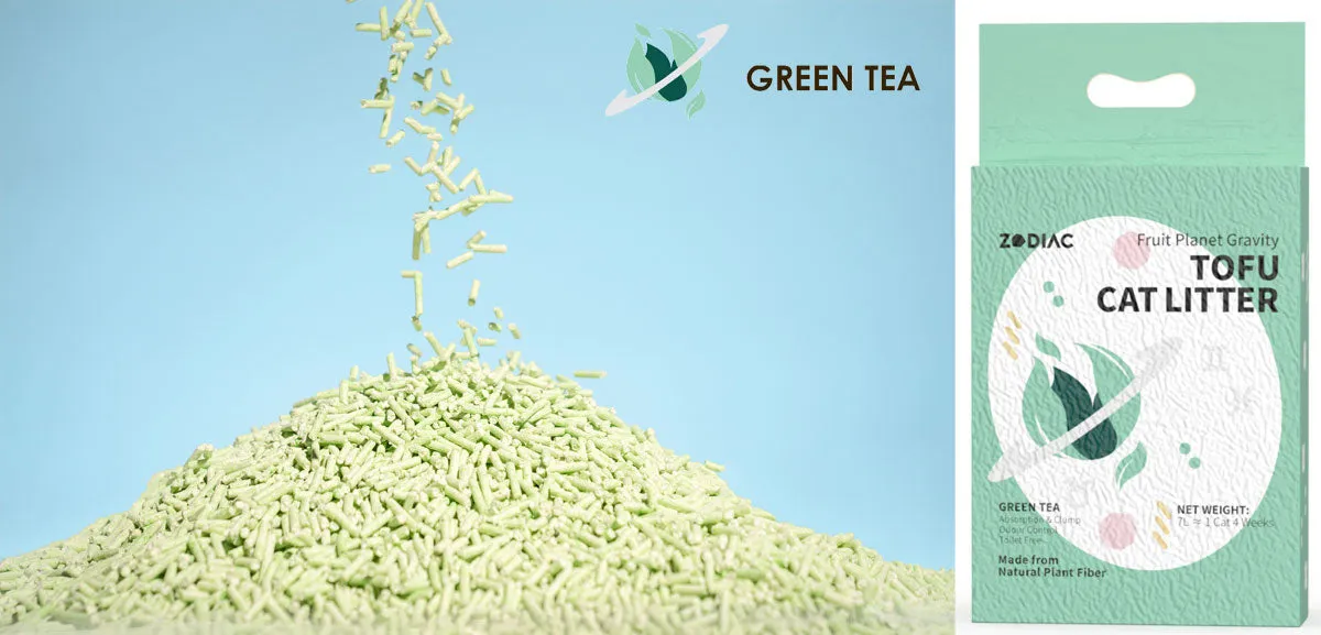 ZODIAC Fruity Biodegradable Flushable Tofu Cat Kitten Litter Green Tea